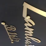 Custom Name Plate, SS 304 Grade, Gold Mat Brush Finish, PU Coating, 45.72 x 25.4 cm, Customisable Name and Size