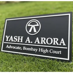 Custom Advocate Name Plate 3mm Mat Black Acrylic with White Letters, Office Door Sign