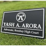 Custom Advocate Name Plate 3mm Mat Black Acrylic with White Letters, Office Door Sign