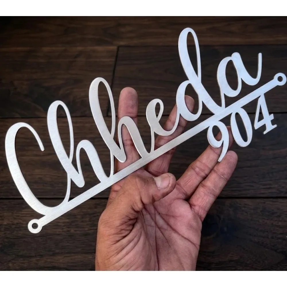 Custom Name Plate SS 304 Grade Brushed Finish 28 x 13 cm