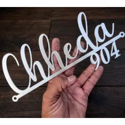 Custom Name Plate SS 304 Grade Brushed Finish 28 x 13 cm