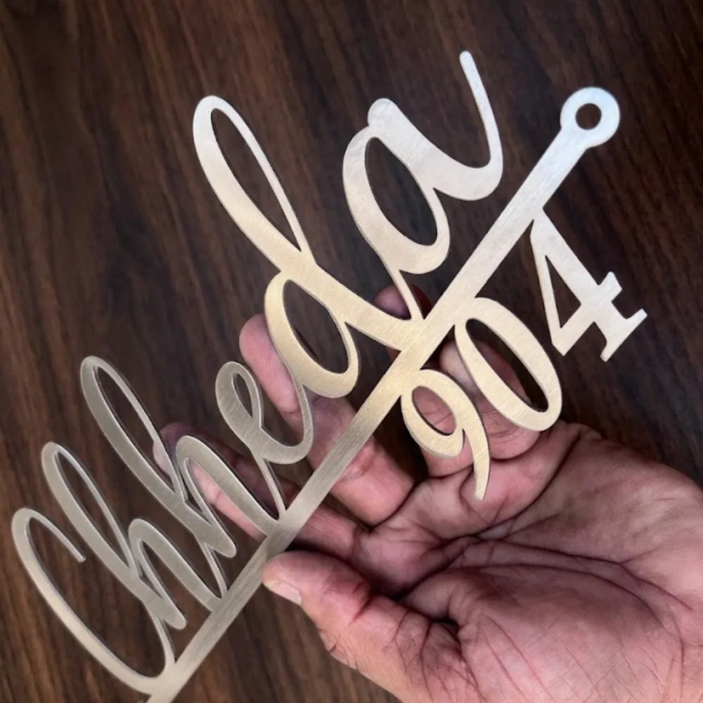Custom Name Plate SS 304 Grade Brushed Finish 28 x 13 cm