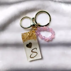 Personalized Resin Initial Keyring - Custom Name Alphabet Gift for Her