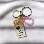 Personalized Resin Initial Keyring - Custom Name Alphabet Gift for Her
