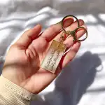 Islamic Safar Dua Resin Keychain - Custom Travel Prayer Keyring with Gold Flakes