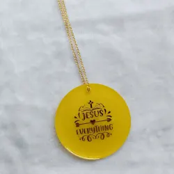 Custom Christian Resin Car Hanging Ornament with Gold Chain