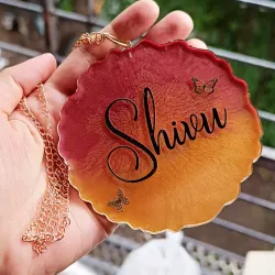 Handmade Personalized Resin Car Charm -Customized Nameplate Rearview Mirror Decoration