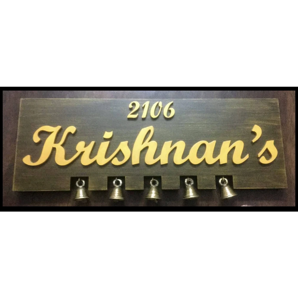 Wooden name plate customer reference