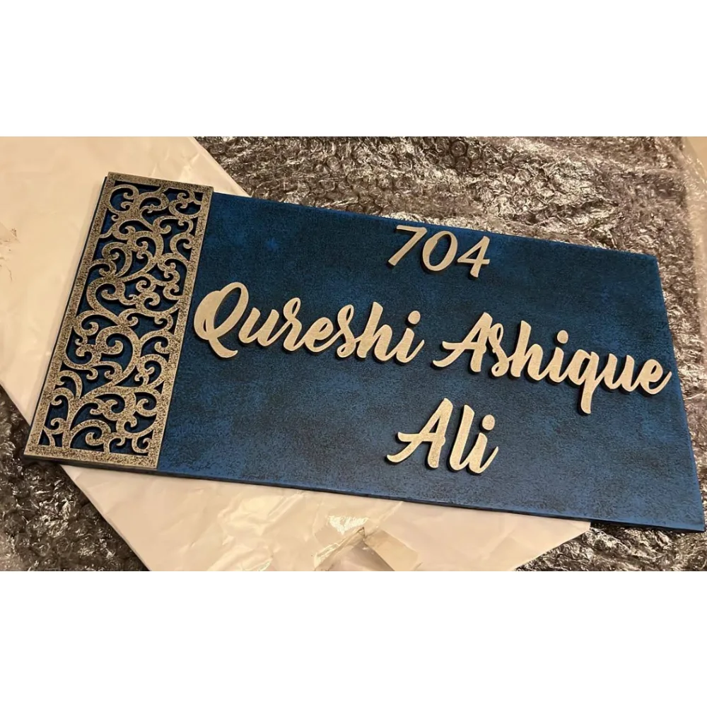 Wooden name plate customer reference