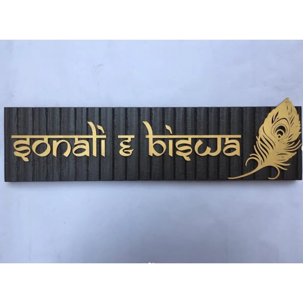 Wooden name plate customer reference