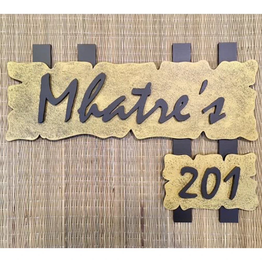 Wooden name plate customer reference
