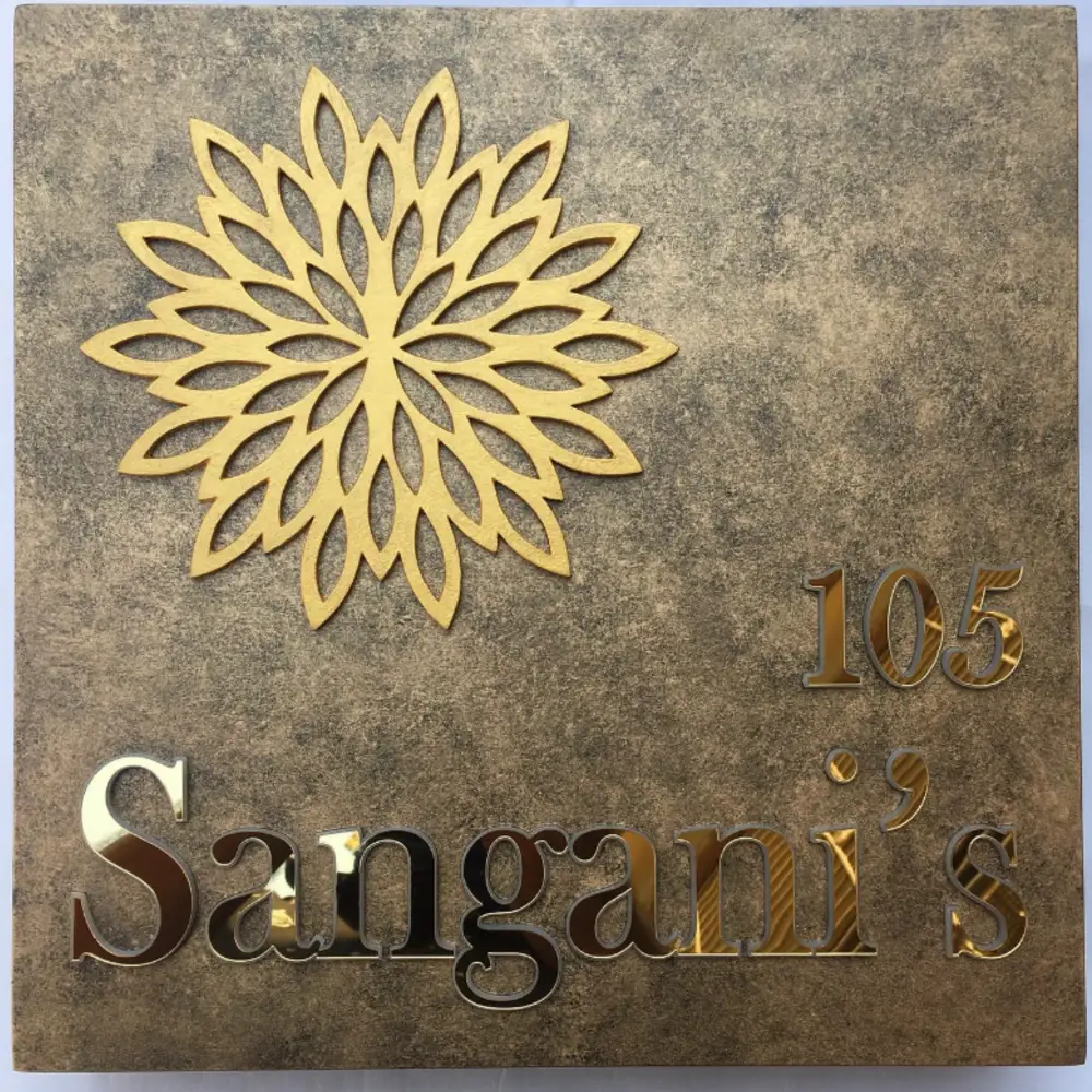 Wooden name plate customer reference