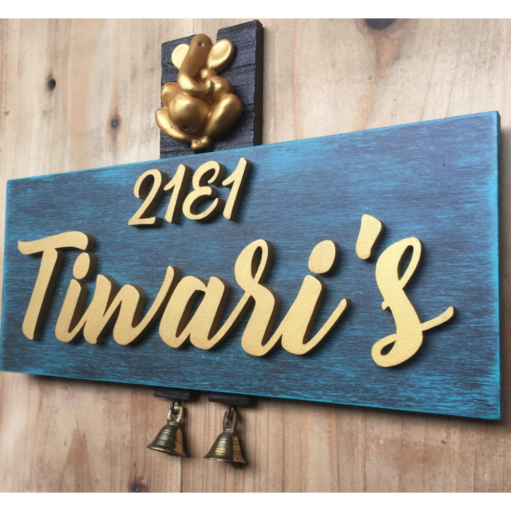 Wooden name plate customer reference