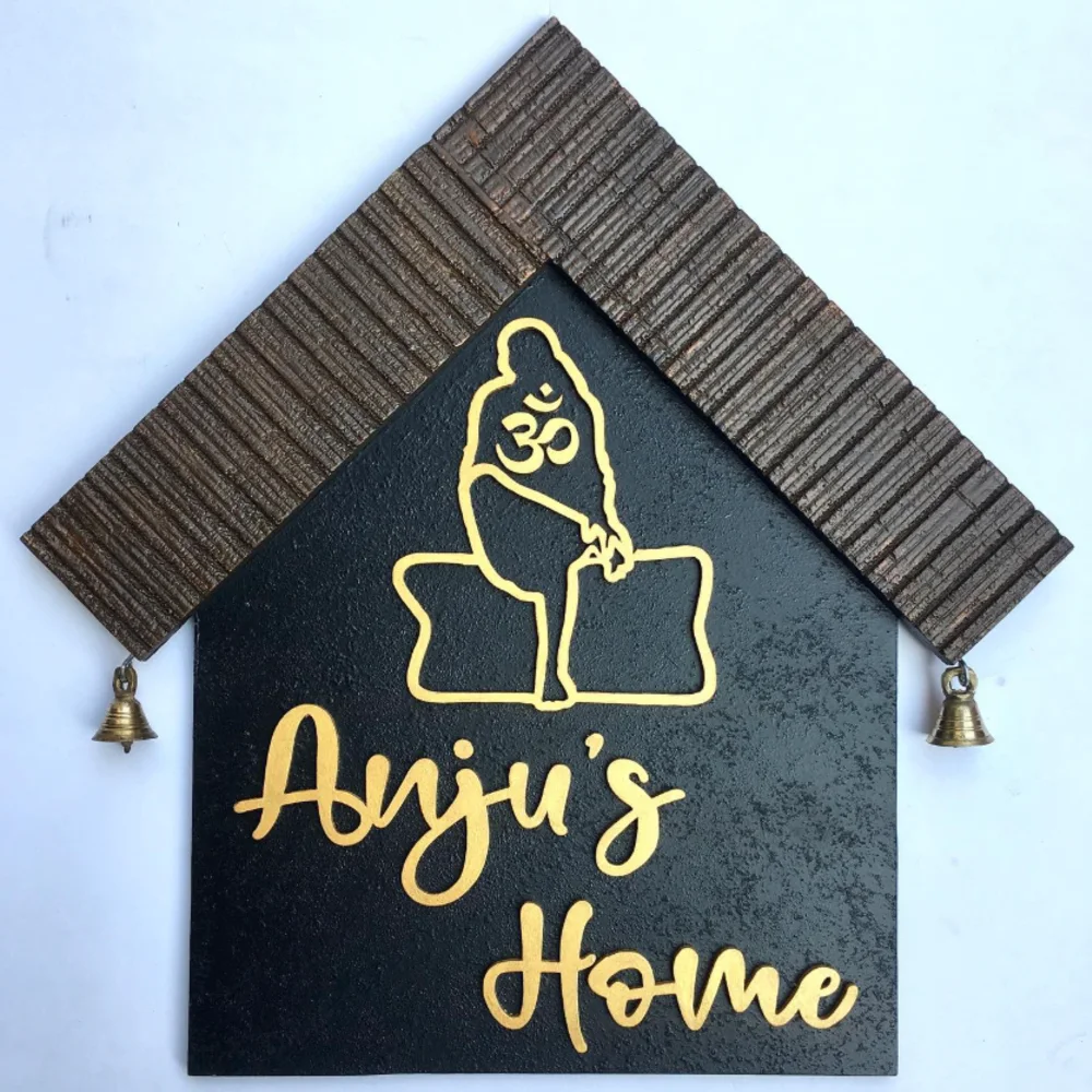 Wooden name plate customer reference