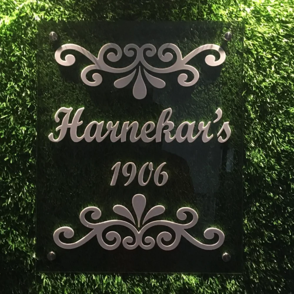 Glass & Acrylic name plate customer reference
