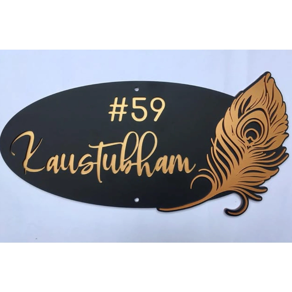 Wooden name plate customer reference