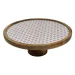 Handcrafted Mango Wood Cake Stand, Decorative Inlay Dessert & Cupcake Stand for Birthday Cake Table - Image 4