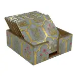 Handmade Wooden Coaster Set, Premium 4x4 Inch Tea Coaster Set with Holder for Cups & Mugs - Image 8