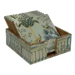 Handmade Wooden Coaster Set, Premium 4x4 Inch Tea Coaster Set with Holder for Cups & Mugs - Image 13