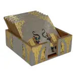 Handmade Wooden Coaster Set, Premium 4x4 Inch Tea Coaster Set with Holder for Cups & Mugs - Image 14