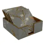 Handmade Wooden Coaster Set, Premium 4x4 Inch Tea Coaster Set with Holder for Cups & Mugs - Image 19