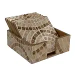 Handmade Wooden Coaster Set, Premium 4x4 Inch Tea Coaster Set with Holder for Cups & Mugs - Image 20