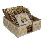 Handmade Wooden Coaster Set, Premium 4x4 Inch Tea Coaster Set with Holder for Cups & Mugs - Image 25
