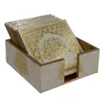 Handmade Wooden Coaster Set, Premium 4x4 Inch Tea Coaster Set with Holder for Cups & Mugs - Image 27