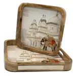 Premium 2-Piece Wooden Serving Tray Set with Handles | Handmade Square Decorative Wooden Tray Set - Image 9