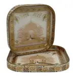 Decorative Wooden Tray Set of 2 with Traditional Design | Handcrafted Square Wooden Tray Set for Tea, Snacks & Home Décor - Image 23