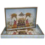 Heritage-Inspired Rectangular Wooden Tray Set of 2 | Handcrafted Serving Trays for Tea, Snacks & Home Décor - Image 11