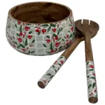 Handcrafted Mango Wood Salad Bowl with Matching Ladles | Decorative Wooden Bowl for Salads, Fruits & Pasta - Image 8