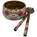 Handcrafted Mango Wood Salad Bowl with Matching Ladles | Decorative Wooden Bowl for Salads, Fruits & Pasta - Image 18