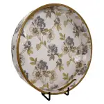 Premium 12 Inch Round Wooden Serving Tray with Handles | Printed Round Wooden Tray for Home & Snacks - Image 1