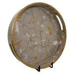 Premium 12 Inch Round Wooden Serving Tray with Handles | Printed Round Wooden Tray for Home & Snacks - Image 13
