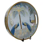 Premium 12 Inch Round Wooden Serving Tray with Handles | Printed Round Wooden Tray for Home & Snacks - Image 21