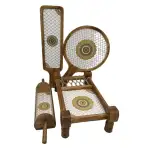 Premium 4-Piece Khatiya Serving Platter Set | Handmade Mango Wood Charpai Tray & Snack Serving Set with Mosaic Inlay - Image 7