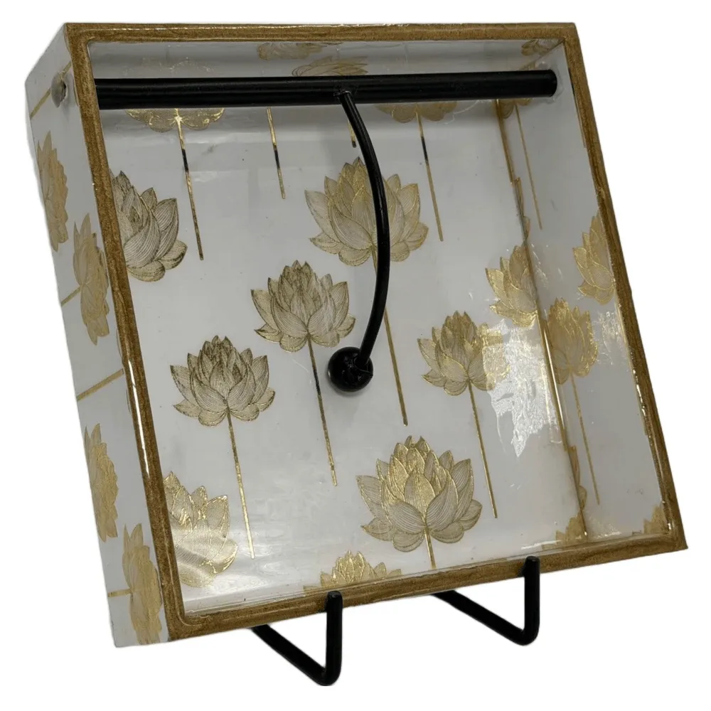 Handmade Mango Wood Napkin Holder | 7.5x7.5" Decorative Wooden Paper Napkin Stand for Kitchen & Table