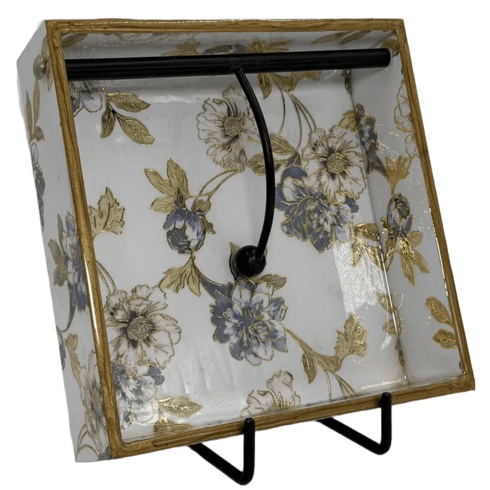 Handmade Mango Wood Napkin Holder | 7.5x7.5" Decorative Wooden Paper Napkin Stand for Kitchen & Table