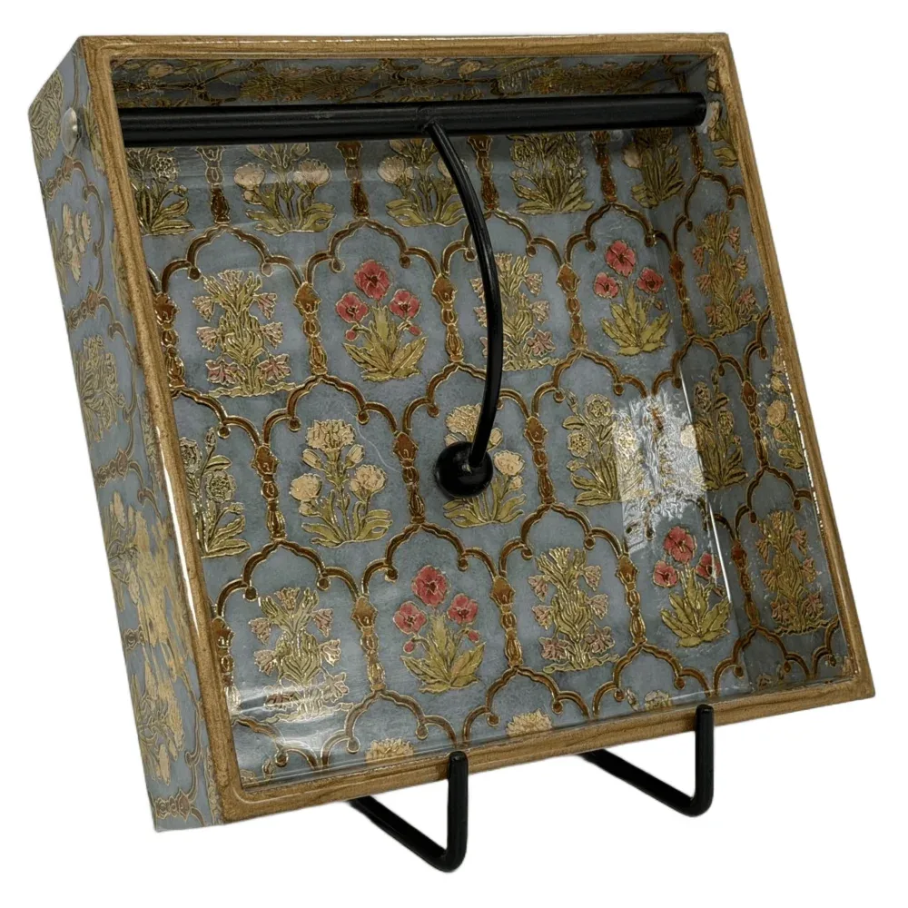 Handmade Mango Wood Napkin Holder | 7.5x7.5" Decorative Wooden Paper Napkin Stand for Kitchen & Table