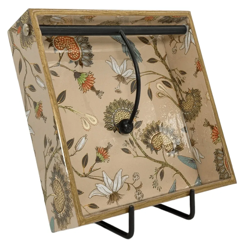 Handmade Mango Wood Napkin Holder | 7.5x7.5" Decorative Wooden Paper Napkin Stand for Kitchen & Table