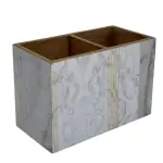 Decorative Wooden Cutlery Holder with 2 Compartments | Indian Motif Kitchen & Dining Table Organizer - Image 4