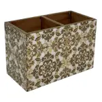 Decorative Wooden Cutlery Holder with 2 Compartments | Indian Motif Kitchen & Dining Table Organizer - Image 24
