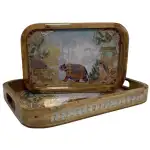 Premium 2 PC Wooden Serving Tray Set with Handles, Handmade Rectangular Serving Tray with Traditional Art - Image 17