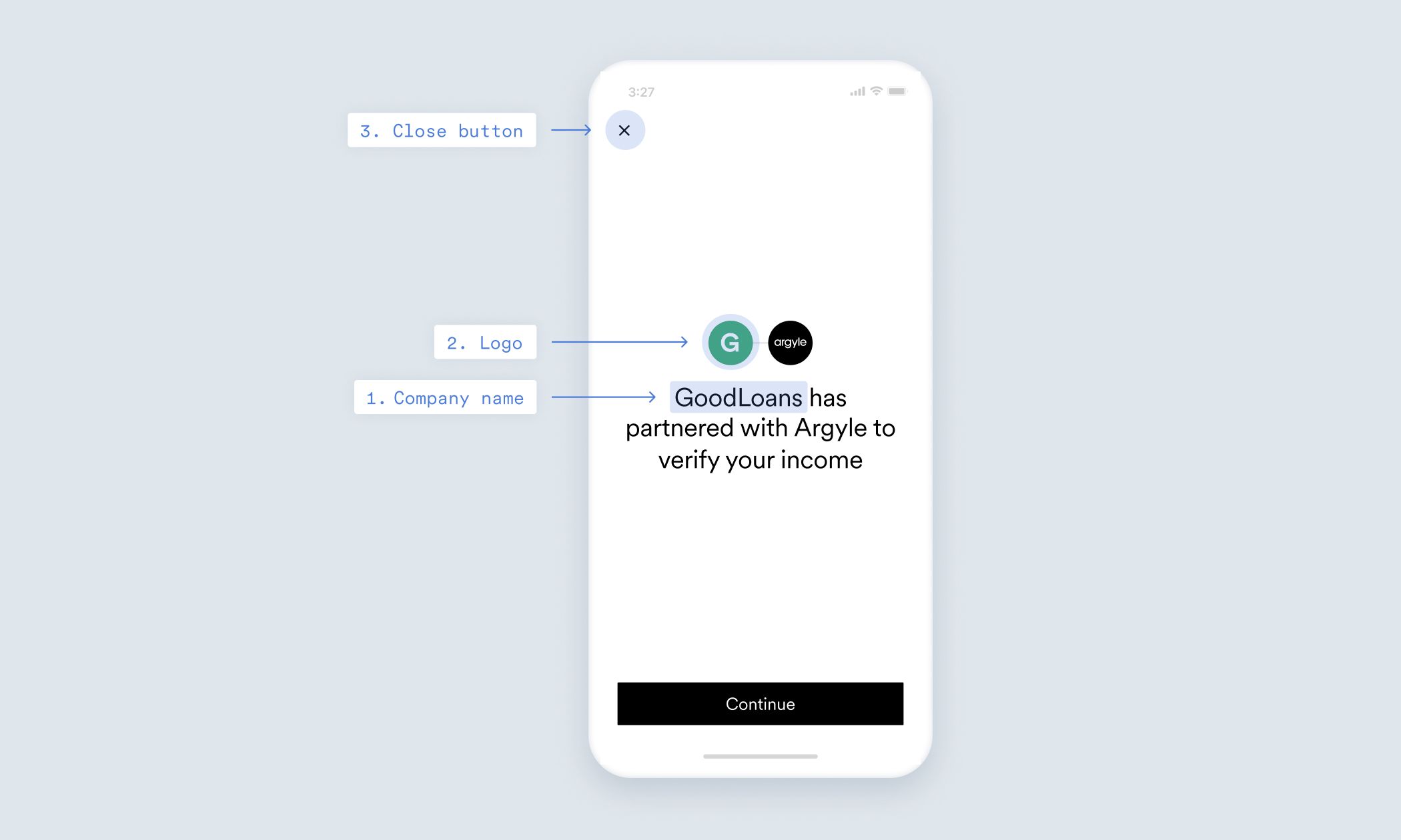 Certain UI elements common to multiple Argyle Link screens can also be customized.