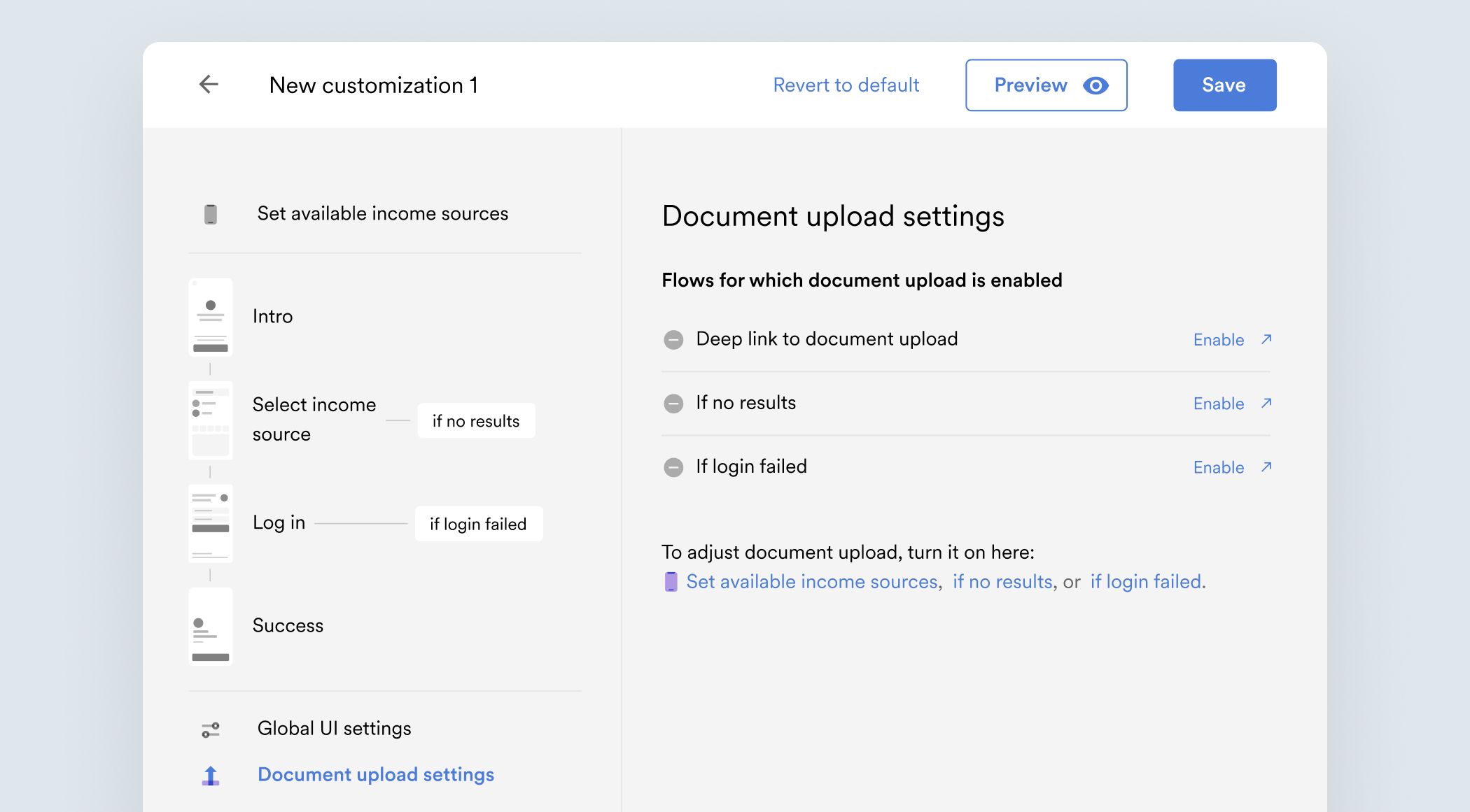 You can adjust the document upload experience in Argyle Link using Argyle Console.