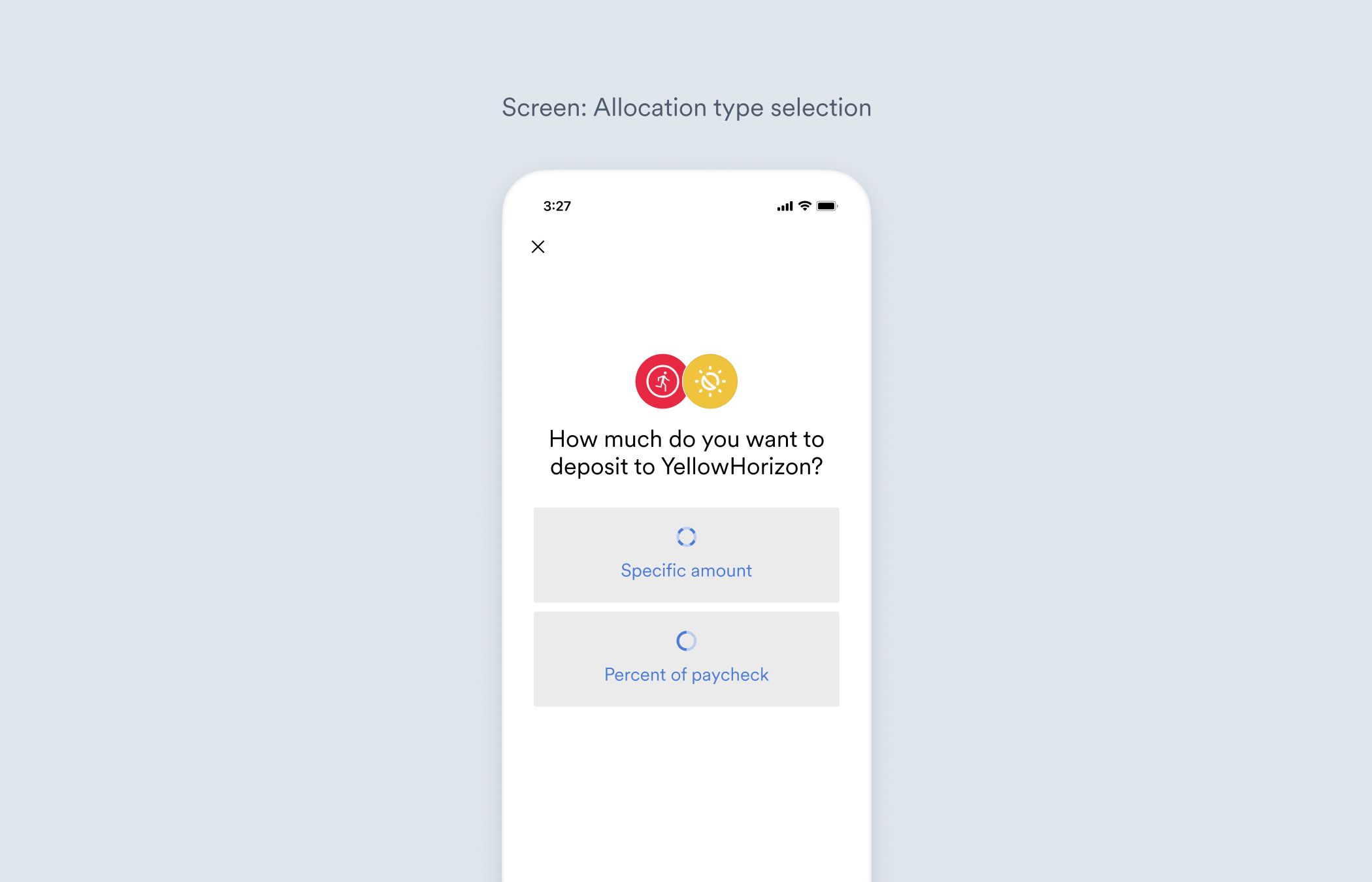 Argyle Link's Allocation type selection screen.