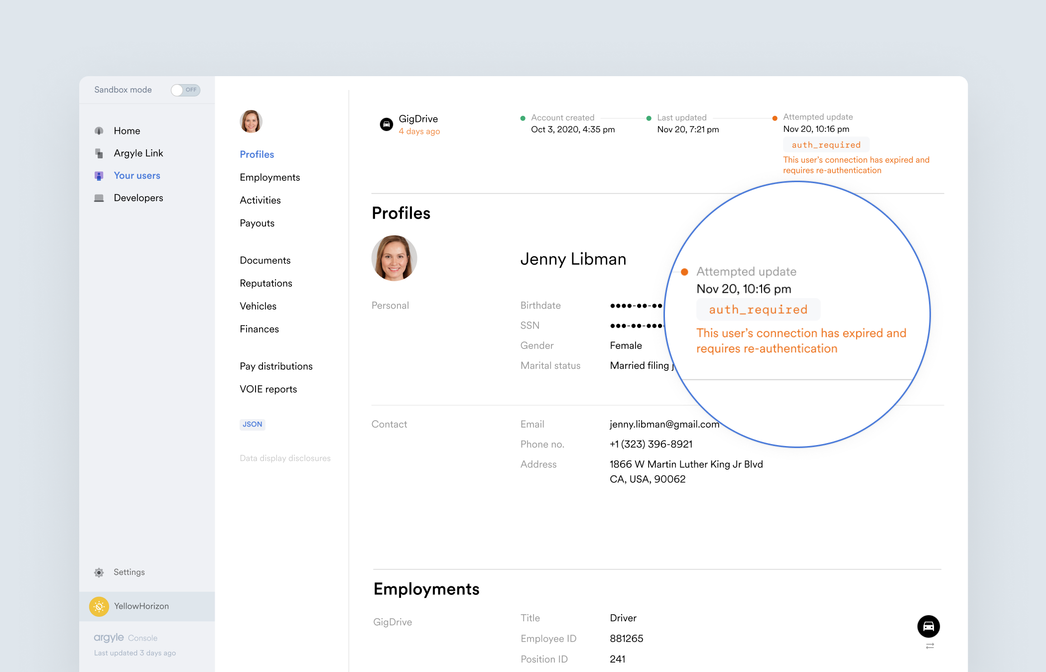 Payroll accounts may timeout and need to be reconnected periodically to continue ongoing data access.