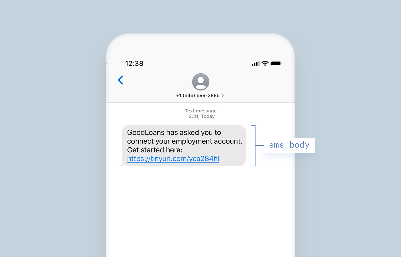 The text message content of an invitation.