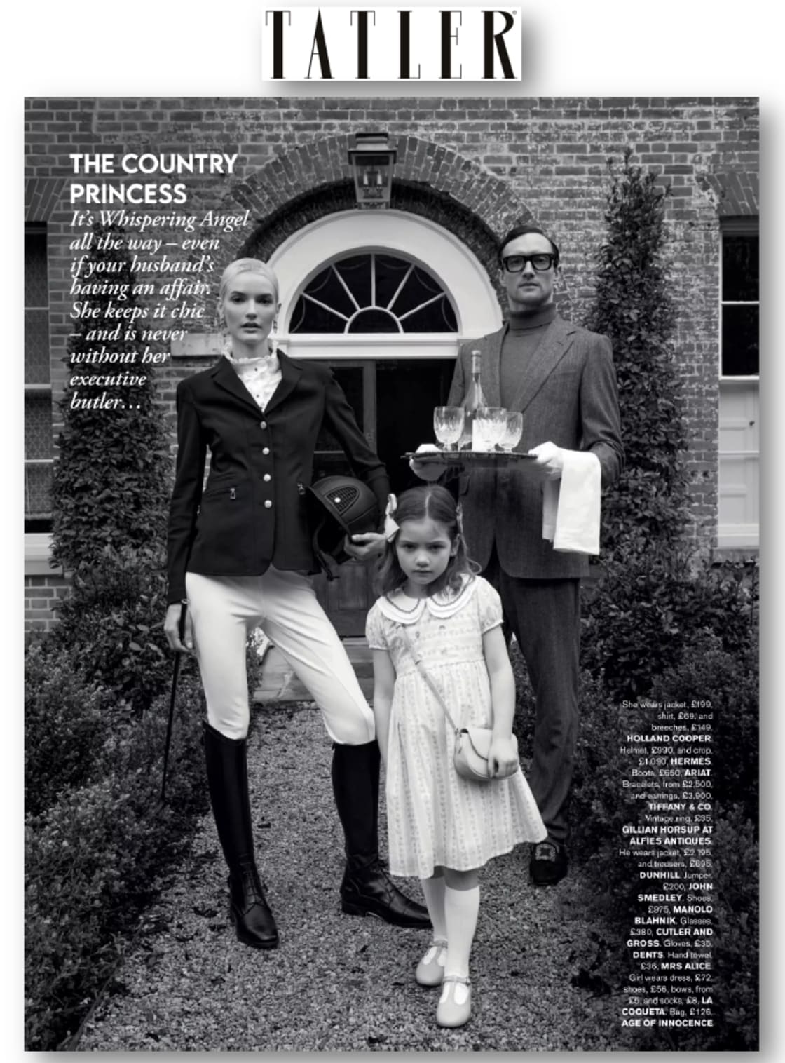 A page of a Tatler article featuring Ariat riding boots.